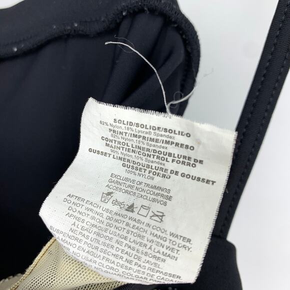 It Figures One Piece Swimsuit Womens Sz 14 Black White Floral Print Layered Look - Picture 6 of 6